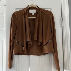 Faux suede cropped jacket